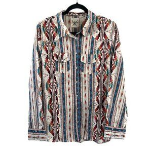 Cotton & Rye Outfitters Southwestern Aztec Pearl Snap Western Shirt Sz XL